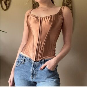 VS Victoria's Secret Very Sexy Classic Silk Corset  Toffee